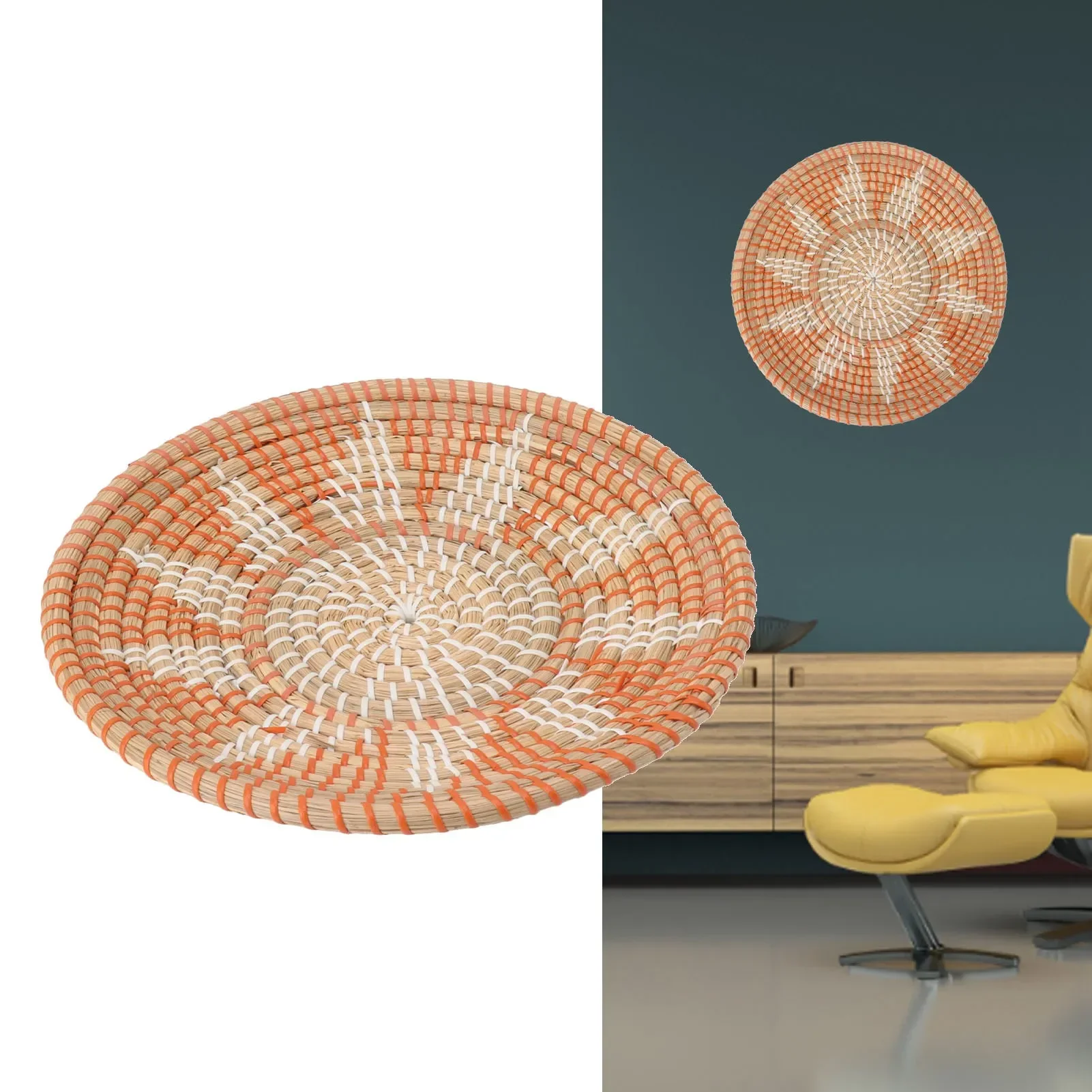 Rattan Plant Basket - Ronde grasmuurornamenten, diameter van 35 cm,