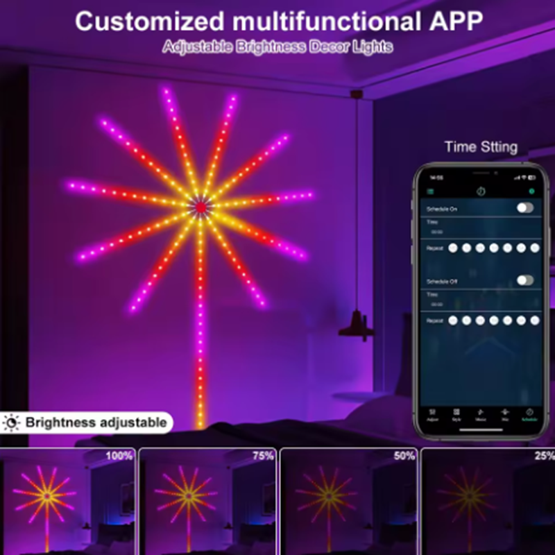 Home Decor Free App - NIEUW DC5V USB RGBIC Vuurwerk Neon