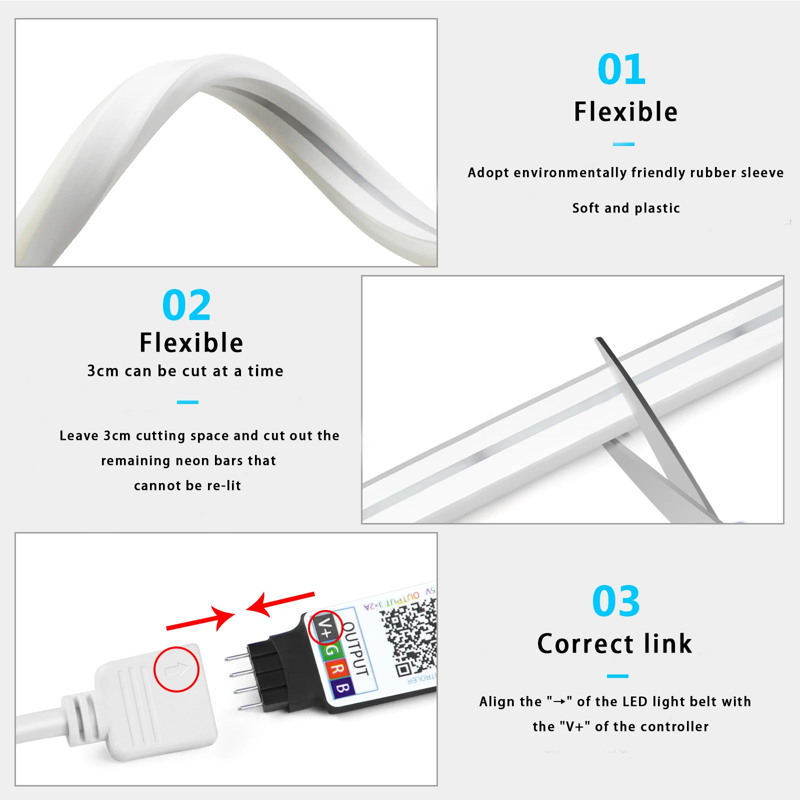 5V USB RGB Neon LED-striplicht - Home Decor Free App recensie en prijs